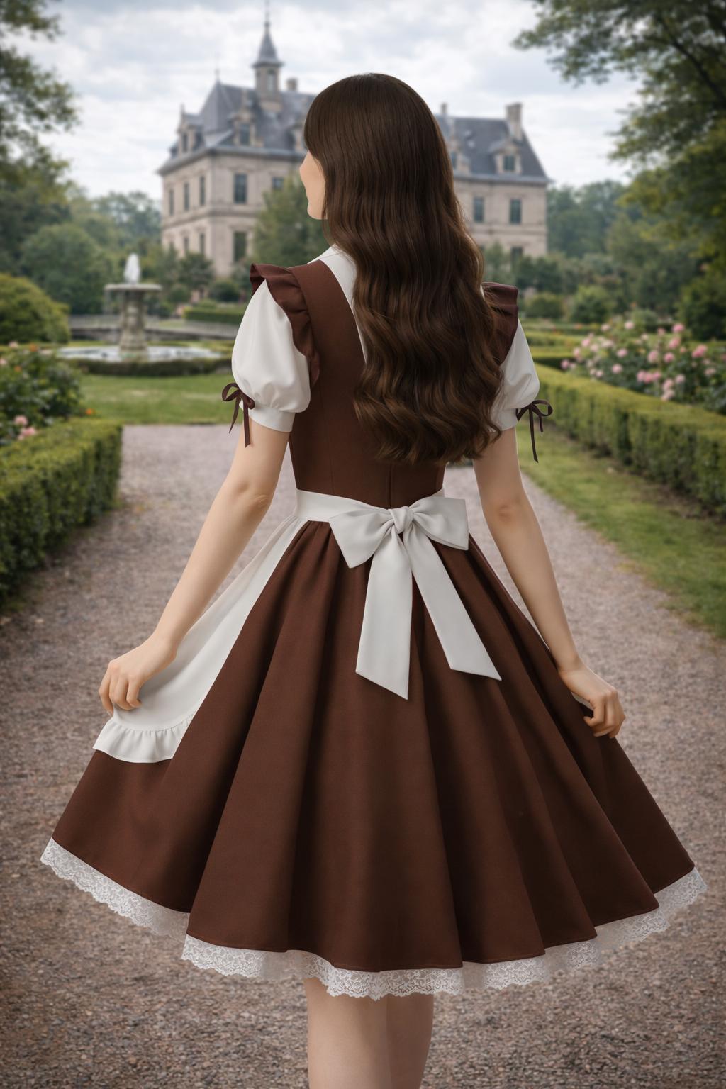 brown maid dress Metallic Knit Maxi Dress main image 0