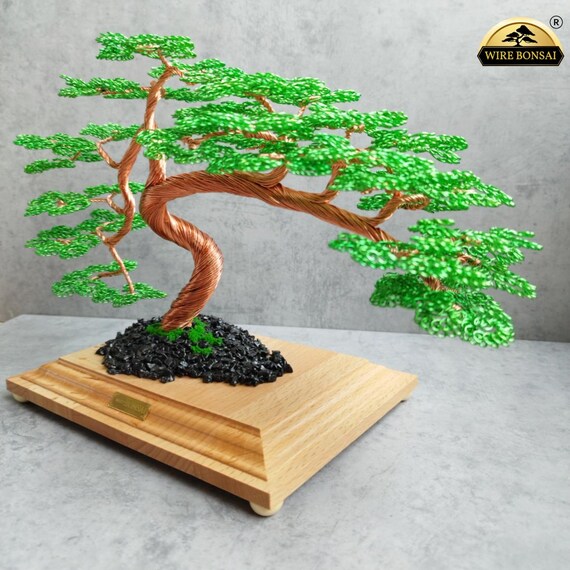 Handmade Wire Bonsai  Elegant Gold & Red Moyogi Style - Etsy Australia