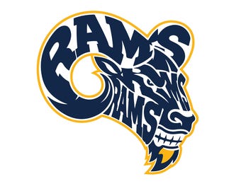 Rams Football SVG, Matchdag, Maskotskjortadesign (Digital Nedladdning)