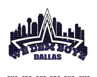 We Dem Boyz Dallas SVG, Spieltag-Shirt-Design, Dallas Skyline, Dallas Football (Digitale Datei)