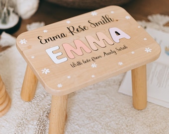 Name Puzzle Stool - Personalized Stool for Baby Girl and Boy - Easter Gift for Toddlers