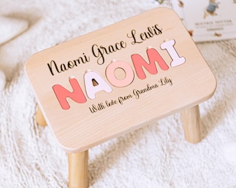 Toddler Girl Name Stool - Personalized Birthday / Christmas Gift for Granddaughter