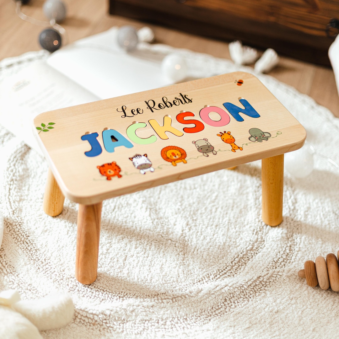 Personalized Toddler Stools - Wooden Montessori Helper for Kids - First ...