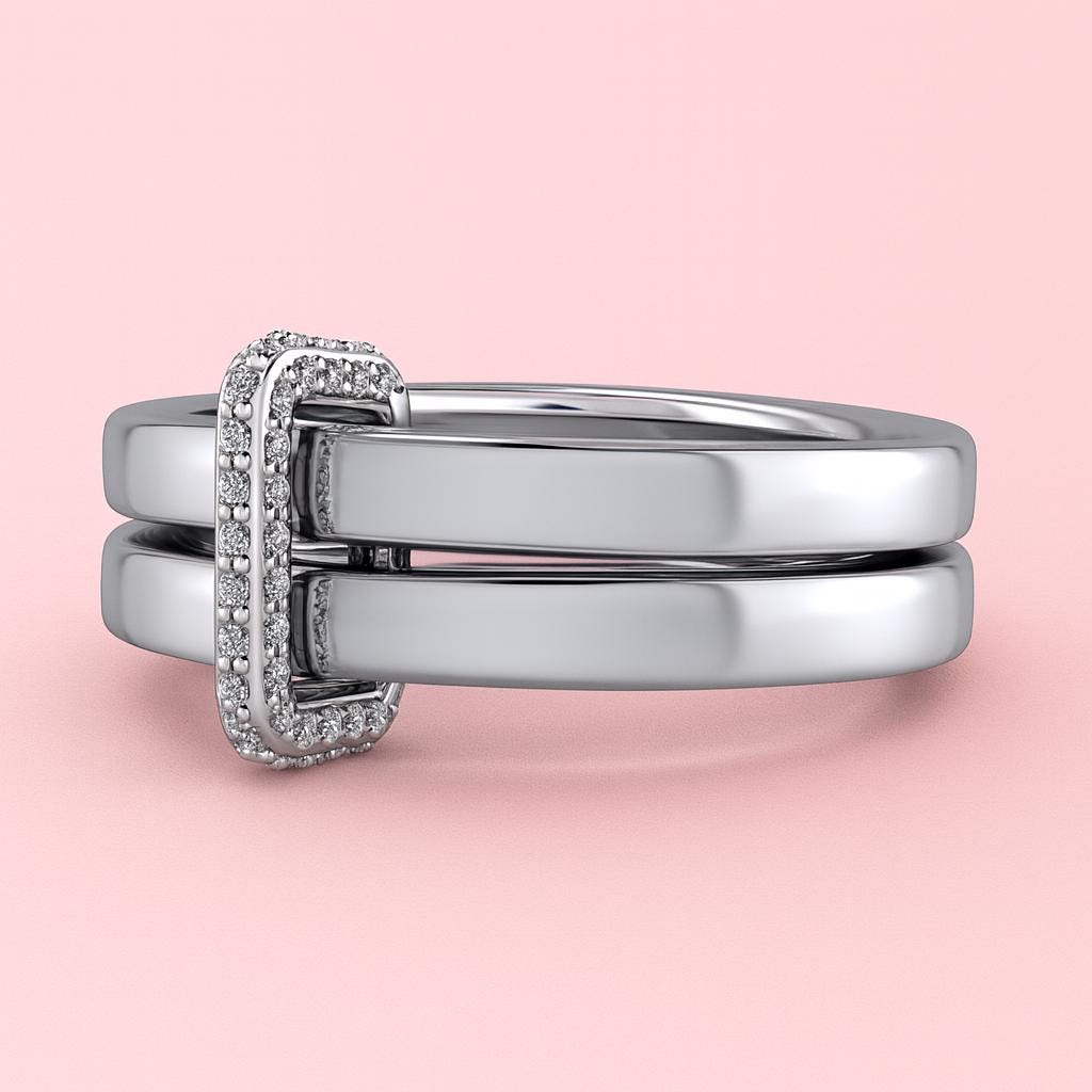 925 Sterling Silver Interlocking Rings, Multi-band Stacking Ring ...