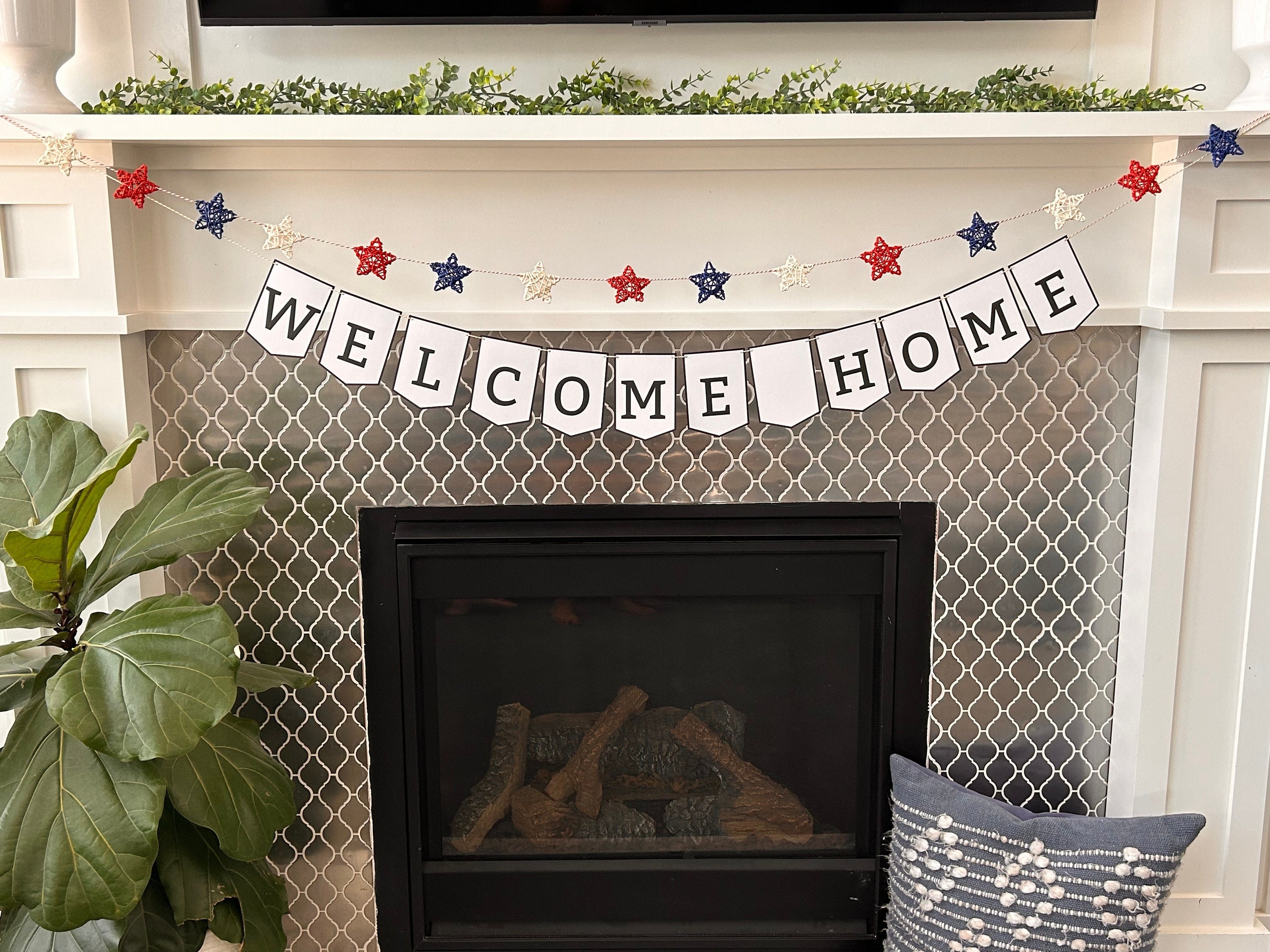 Banner 'Welcome Home' In Tela Di Iuta – Lunghezza 350 Cm, Decorazione Per Feste E Primo Giorno Di Scuola - 3