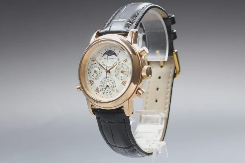 Near MINT SHELLMAN Grand Complication Premium 6771-T011179TA Qz Mens Watch image 7