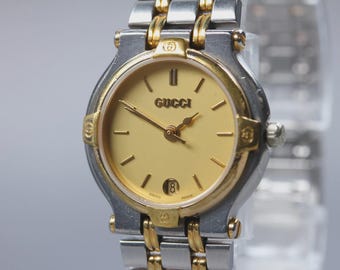 Vintage GUCCI 9000L Women's Watch | 25mm Gold Quartz | Luxury Gift for Her | Designer Watch | From Japan