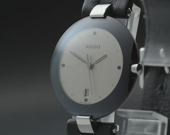 Vintage RADO Coupole Domed Women's Watch | Gray Dial Quartz | 129.3576.4 | Luxury Gift for Her | From Japan