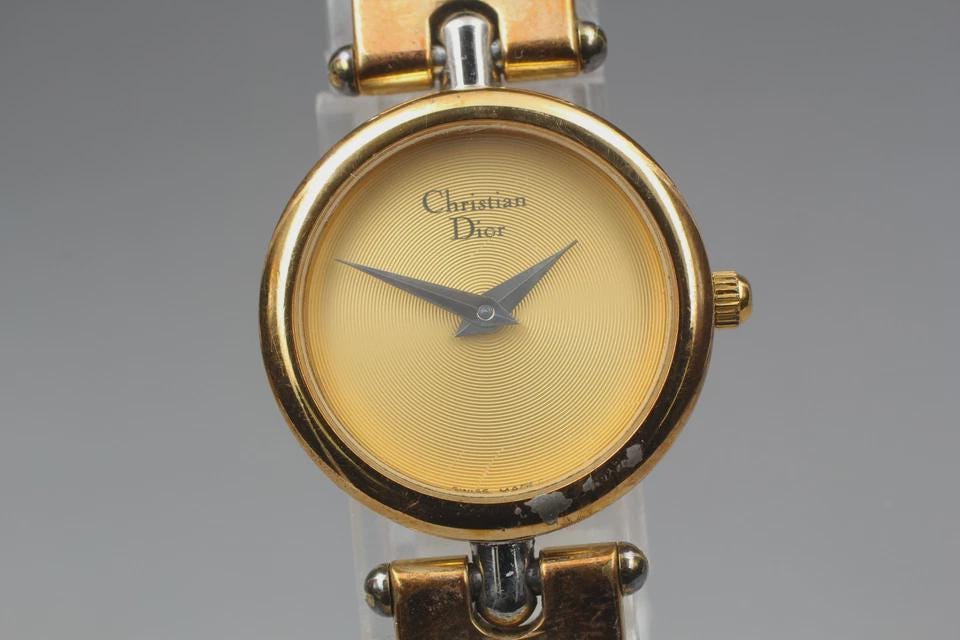 Exc+4 Vintage Christian Dior 3025 Gold Case NEW Battery Women's