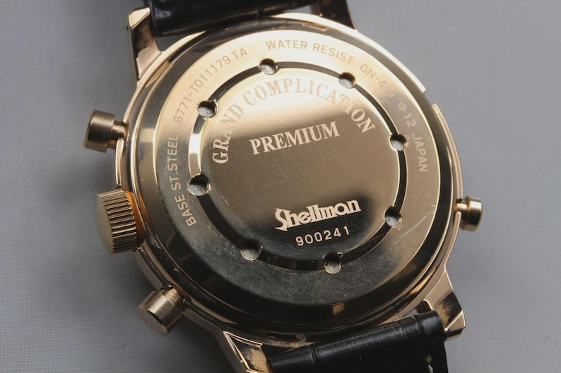 Near MINT SHELLMAN Grand Complication Premium 6771-T011179TA Qz Mens Watch image 3