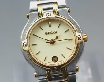 Vintage Gucci 3400L Ladies Watch Gold Tone Near Mint Preowned