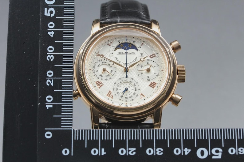 Near MINT SHELLMAN Grand Complication Premium 6771-T011179TA Qz Mens Watch image 10