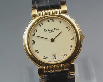 Exc+4 Vintage Christian Dior 3025 Gold Case NEW Battery Women's