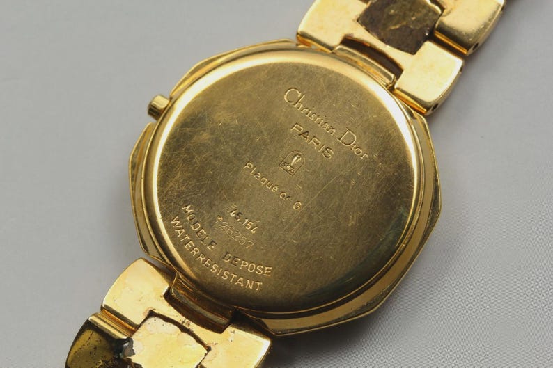 Exc+5 Christian Dior 45.154 11P Diamond Date Quartz Women's Watch From JAPAN 画像 3
