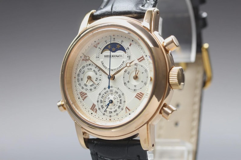 Near MINT SHELLMAN Grand Complication Premium 6771-T011179TA Qz Mens Watch image 2