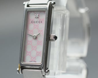 RARE Gucci 1500L Pink Mother of Pearl Bangle Watch - Etsy