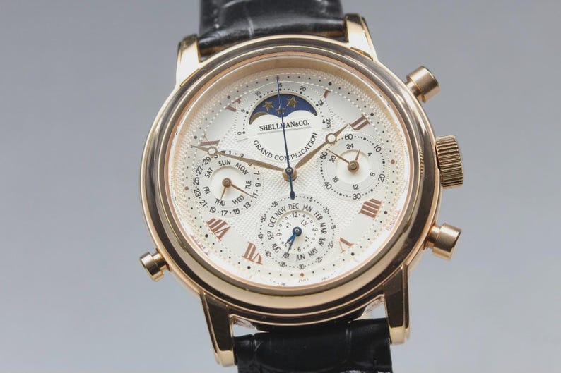 Near MINT SHELLMAN Grand Complication Premium 6771-T011179TA Qz Mens Watch image 1