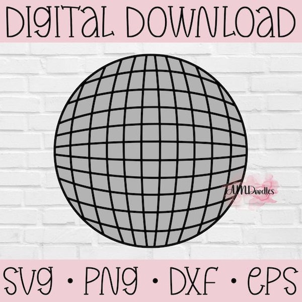 Mirror Ball-Disco-SVG-PNG-Digital Download-DIY-Cut File-Sublimation-Cricut-Silhouette-Vector-Retro-Groovy-1970s-Party-Vintage-Shirt-Stickers