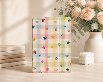 Kolorowe etui na iPada w gwiazdki z miejscem na ołówek do modeli Air 8/7 2026, Pro 2025/2024, nowych modeli iPadów 13" 11" 12,9", etui do iPadów Mini 5/6/7, iPadów 11 A16