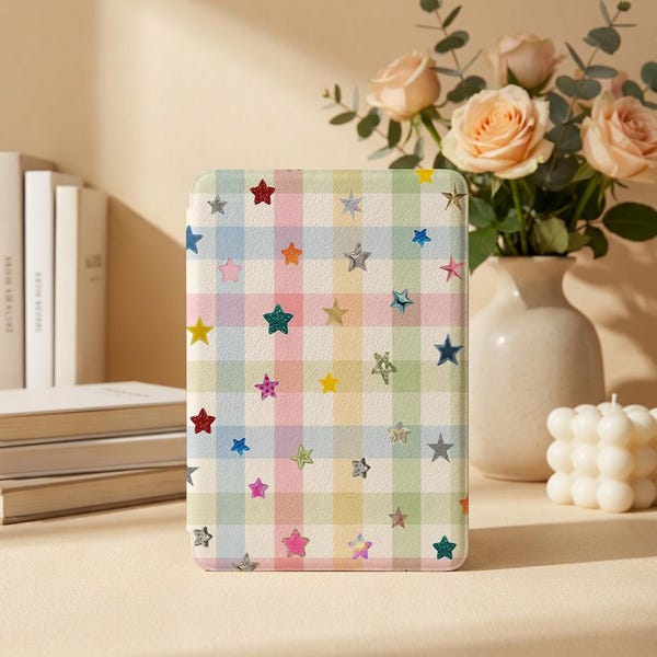 Bunte, niedliche Kindle-Hülle für Kindle Paperwhite 11/10/12 (2024), Colorsoft-Hülle mit Handschlaufe, Kobo Libra-Hülle, Hülle mit automatischer Weck-/Schlaffunktion