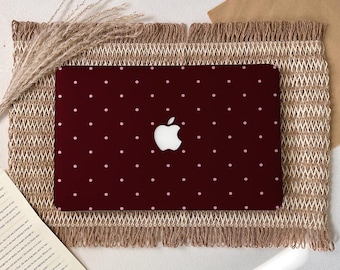 Custodia per MacBook a pois rossi e rosa, custodia rigida per laptop Air 15/13/11" 2025, Pro 16/15/14/13 pollici 2024 M5 M4 M3 M2, Neo A18 2026, nuova cover per MacBook