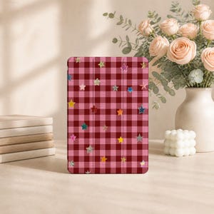 Stars Checkerboard iPad Case With Pencil Slot For Air 8/7 2026, Pro2025/2024, New iPad 13"11"12.9" Cover, iPad Mini 5/6/7 Case, iPad 11 A16