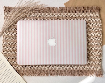 Étui rigide à rayures roses pour MacBook Air 15/13/11 pouces (2025), MacBook Pro 16/15/14/13 pouces (2024) M5 M4 M3 M2 et Neo A18 (2026). Nouvelle coque pour MacBook.