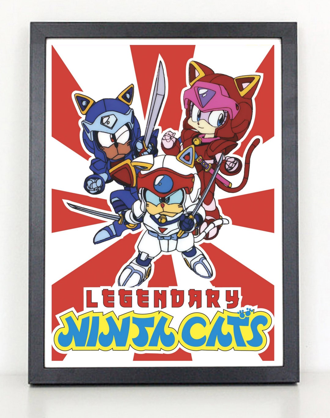 Samurai Pizza Cats Poster Print Etsy