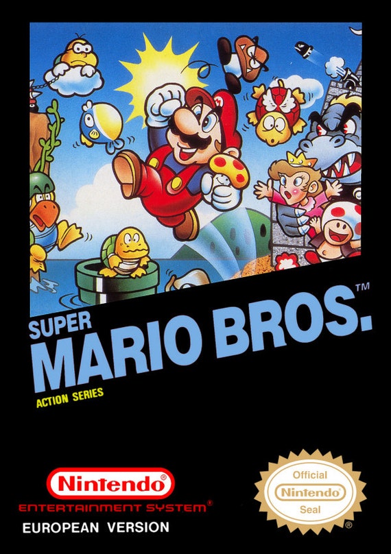 Super Mario Bros European Reproduction Poster Print Etsy