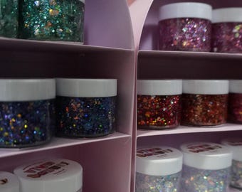 Gel glitter biodegradabili per capelli