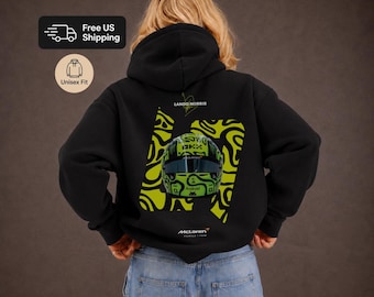 ランド・ノリス ヘルメット フォーミュラワン パーカー：ユニセックス グラフィックパーカー、マクラーレン レーシング プルオーバー、F1 グッズ ファンギフト