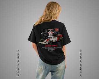 Ayrton Senna McLaren MP4/6 T-Shirt : Vintage formula one Racing Driver Shirt F1 Fan Gift