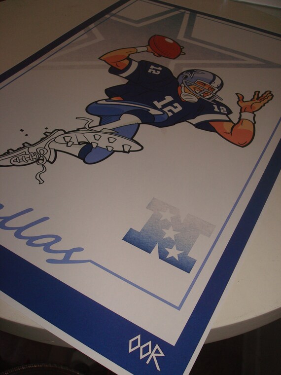 QB Staubach poster print Dallas Cowboys Vtg