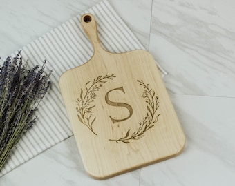 Charcuterie board personalized Serving Board with handle Monogrammed Personalized Cutting Board Engagement Gift Bridal Shower Gift