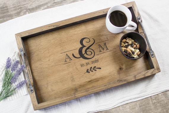 Personalized Reclaimed Whiskey Barrel and Cast Iron Sizzling Platter Set