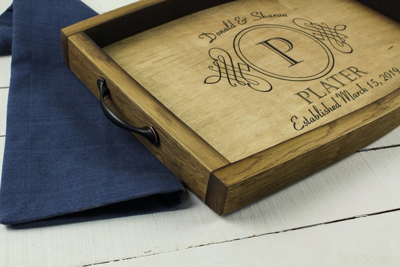 Personalized Wine Barrel Serving Tray Wedding Gift Etsy