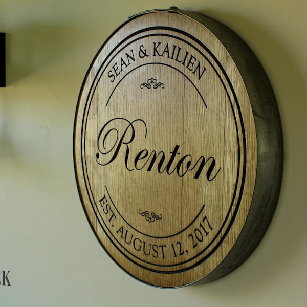 Personalized engraved Wine Barrel Head Lazy Susan, Personalized Gift, Wedding Gift, Anniversary Gift, bridal shower, housewarming gift