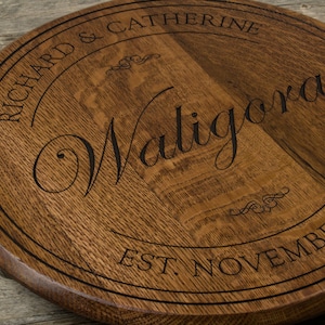 Custom Wine Barrel Lazy Susan - Wedding, Housewarming, Anniversary Gift