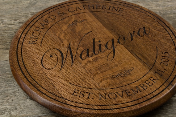 Personalized Wedding Gift Wine Barrel Lazy Susan Personalized Etsy