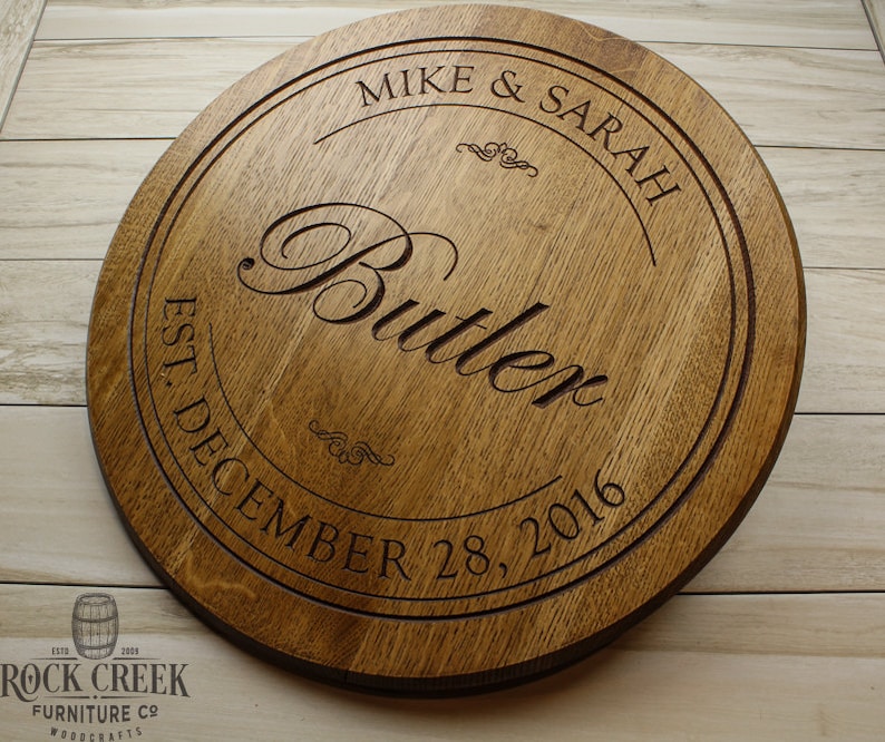 Personalized Engraved Wine Barrel Lazy Susan Custom Engraved Etsy Canada