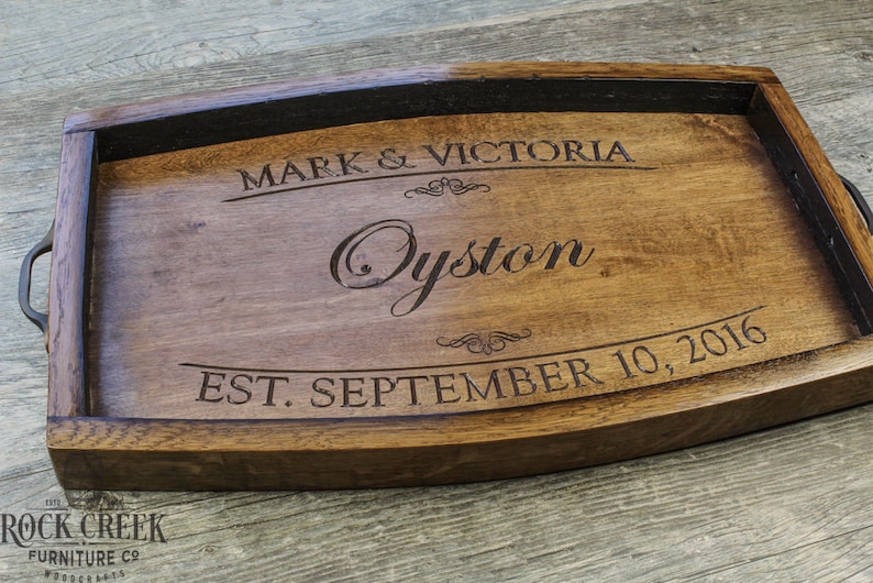 Personalized Wine Barrel Serving Tray Personalized Wedding Etsy