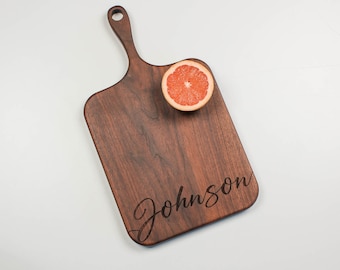 Charcuterie board personalized Serving Board with handle Monogrammed Personalized Cheese Board Engagement Gift Bridal Shower Gift