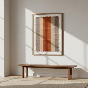 Decoración de pared con patchwork en tonos tierra: estampado textil geométrico minimalista (descarga digital)