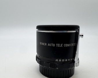 Vintage Bower 3X Auto Tele Converter – Minolta SR/MC/MD Mount – Made in Japan – 1970s Telephoto Adapter