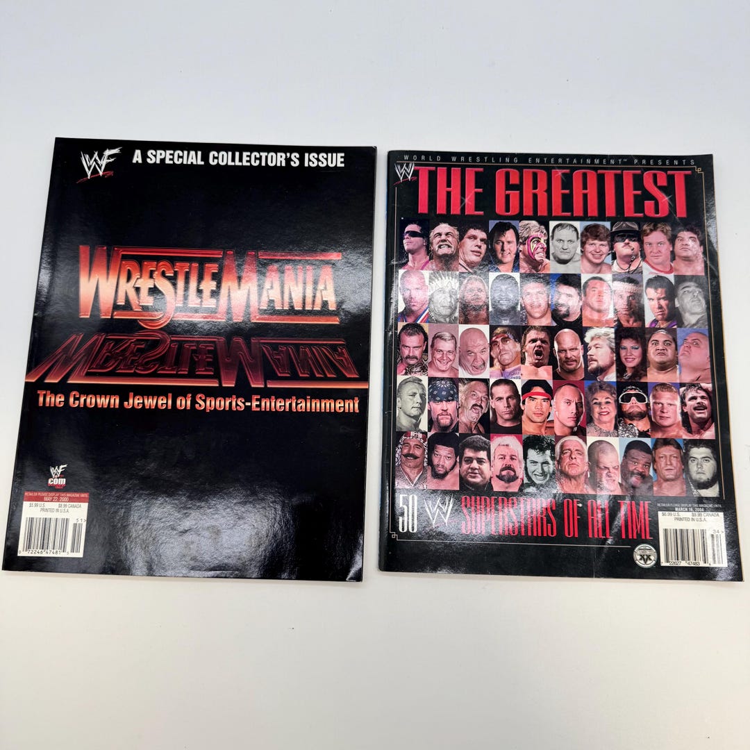 Vintage WWE WWF Magazine Lot Wrestlemania Millennium 2000 + 50 Greatest ...