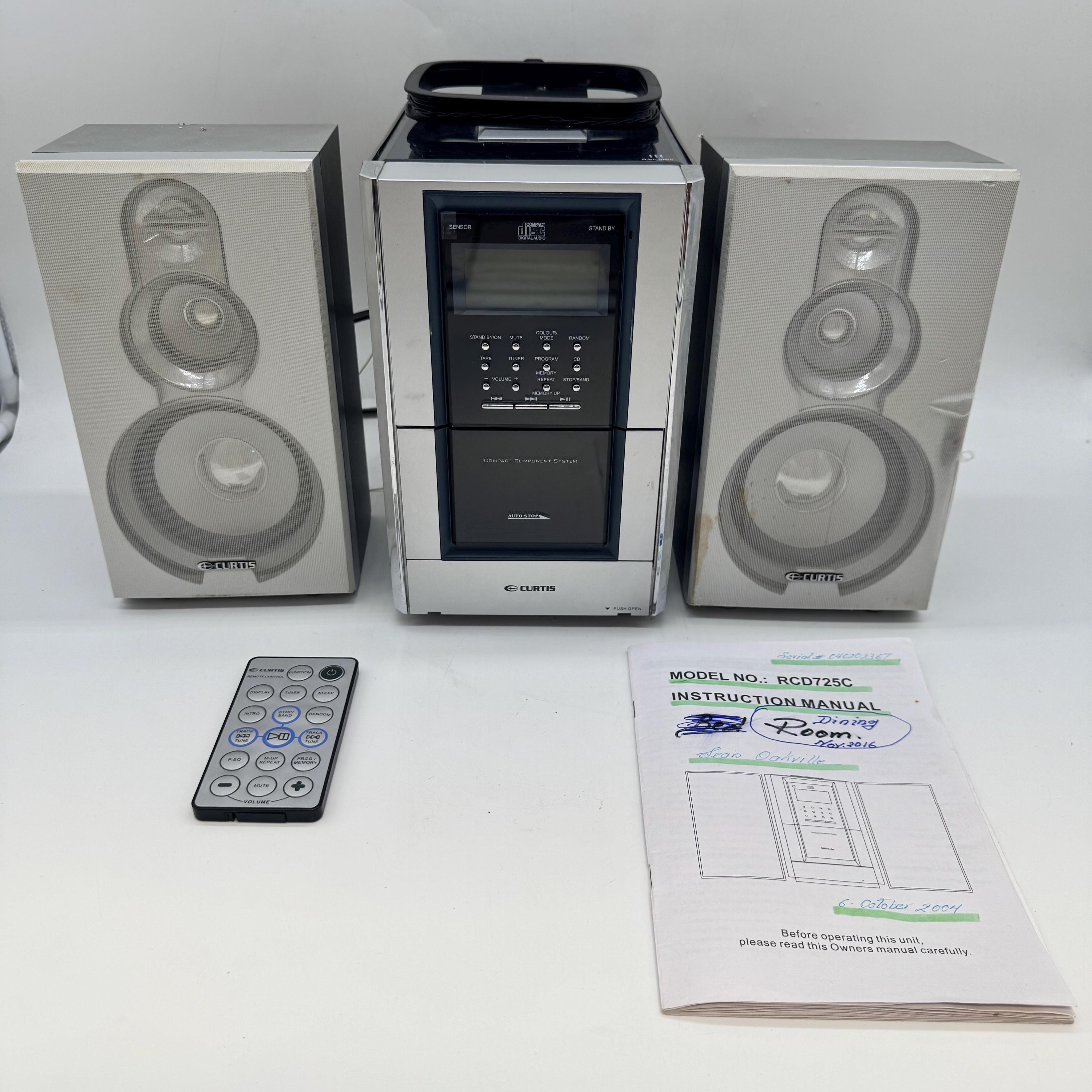 cortis hwv ラキドロ ゴンホ Vintage 2004 Curtis Stereo System RCD725C CD Cassette Radio W