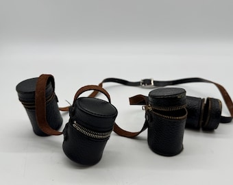Vintage Leather Camera Film Canister Belt Bandolier – Made in Japan – Retro Photography Accessory
