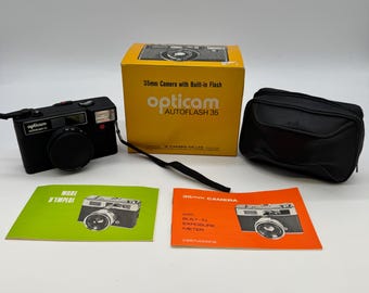 Vintage Opticam Autoflash 35 Camera w Box Case – Parts Repair