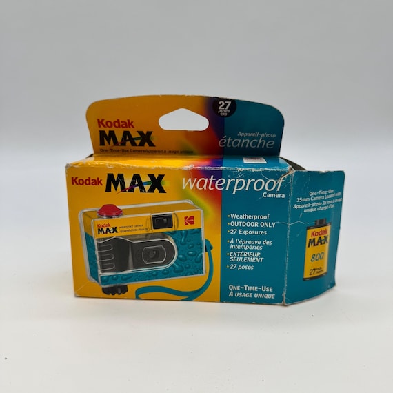 dsiposable waterproof camera Vintage Kodak MAX Disposable 27 Exp 800 Film W Box Y2K mounted film advance knob BPC-157 Rapid Pro: Potential immune support supplement Size:5 Gallon