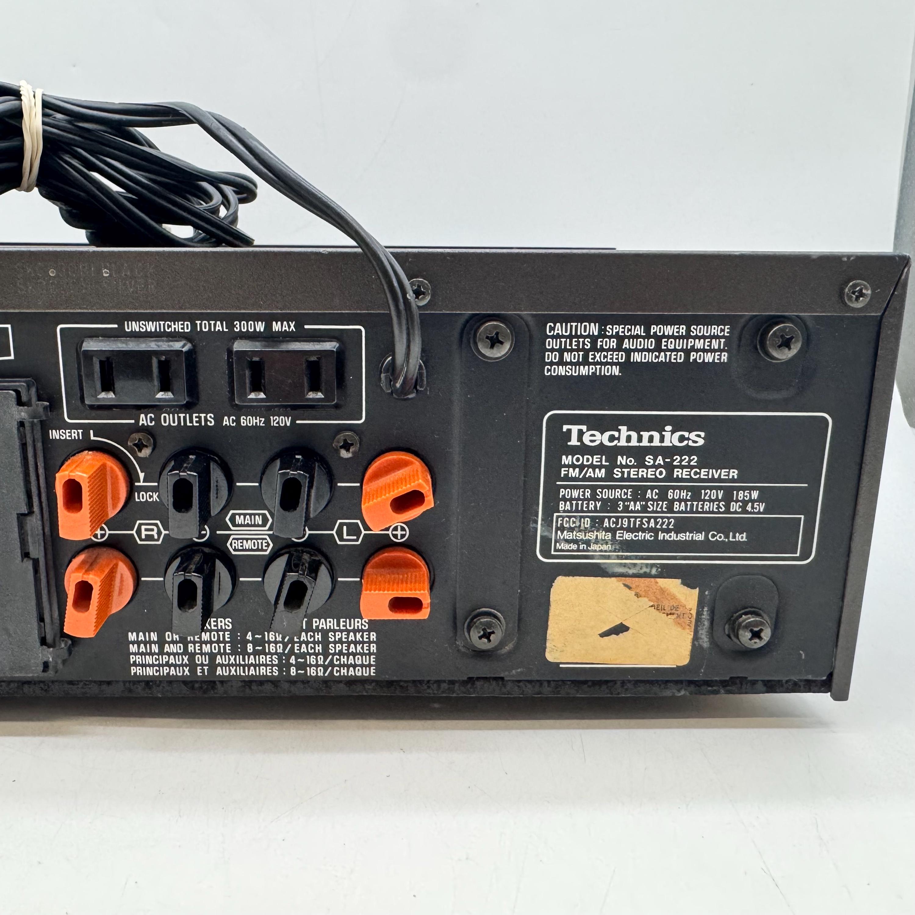 Technics SA-222 Vintage FM/AM Stereo Receiver – Quartz Digital